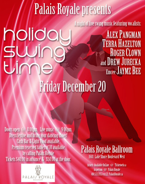bullhorn media - FRIDAY DECEMBER 20. Holiday Swing Time featuring Alex Pangman and her Alley Cats